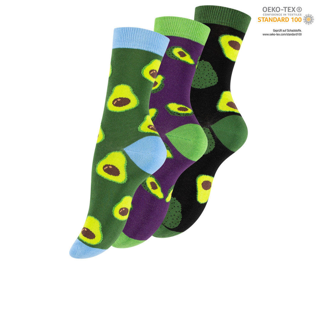 Modische Socken mit niedlichen Avocado-Designs, perfekt für einen Hauch von Spaß und Frische in Ihrem Outfit. Das ideale Geschenk für Gesundheitsbewusste und Avocado-Fans gleichermaßen!